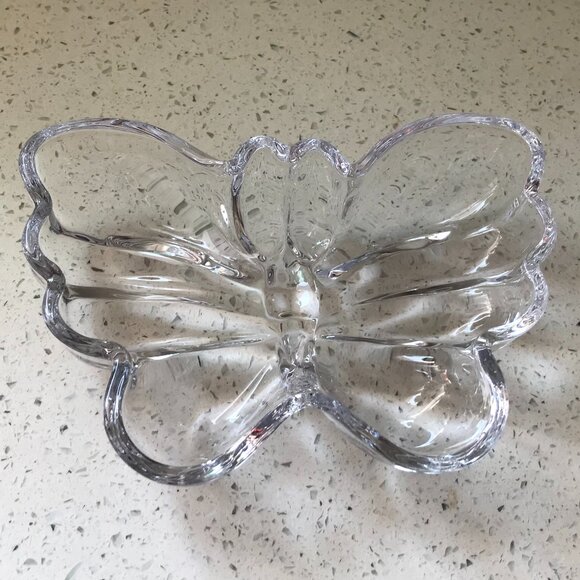 Butterfly Shaped Glass Dish Candy Dish - Picture 1 of 5